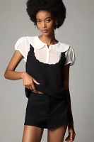 Maeve Peter Pan Collar Twofer Sweater Top