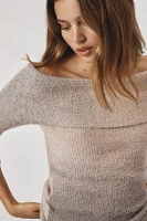 By Anthropologie Fitted Off-The-Shoulder Sweater