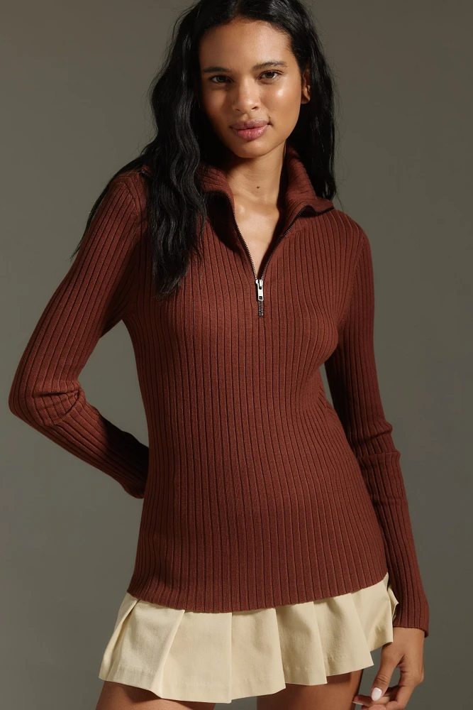 Maeve Fitted Half-Zip Sweater