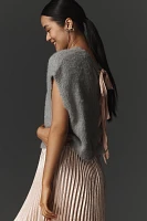 By Anthropologie Tie-Back Cable Muscle Sweater Top