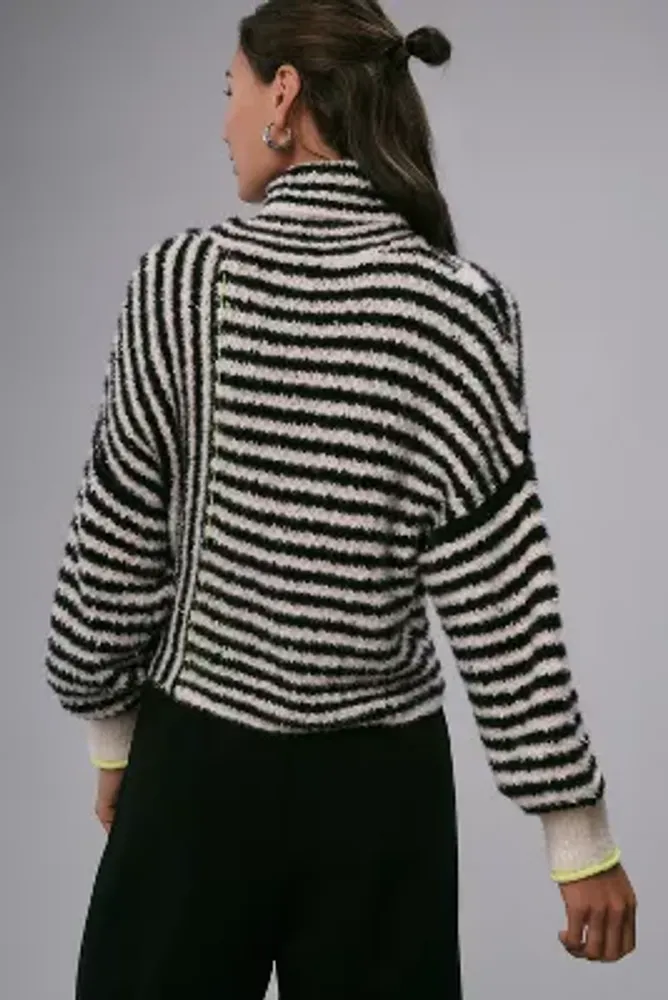 Pilcro Illusion Stripe Turtleneck Sweater