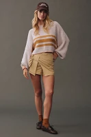 Pilcro Boat-Neck Cropped Open-Back Patch Sweater