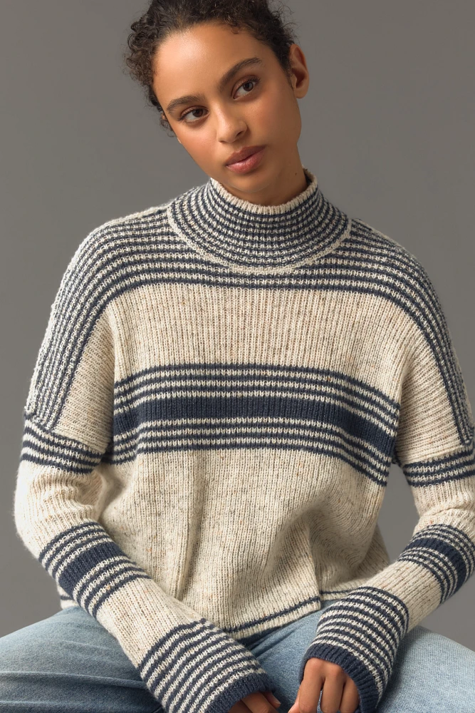 By Anthropologie Turtleneck Striped Sweater