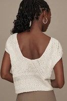 By Anthropologie Crochet Muscle Sweater