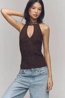 Maeve Crystal Sweater Cutout Tank