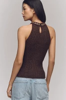 Maeve Crystal Sweater Cutout Tank