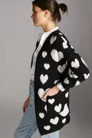 Maeve Hearts Cardigan Sweater