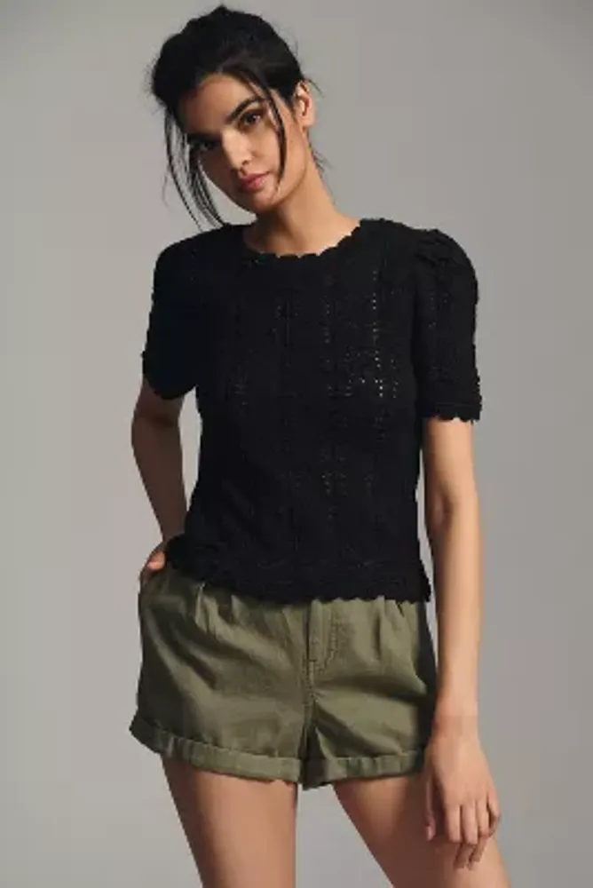 By Anthropologie Pointelle Sweater Tee