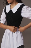 Maeve Peter Pan Collar Twofer Sweater Top