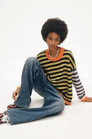 FRNCH Crew-Neck Colorblock Stripe Sweater