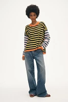 FRNCH Crew-Neck Colorblock Stripe Sweater