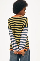 FRNCH Crew-Neck Colorblock Stripe Sweater