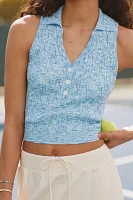 By Anthropologie Collared Polo V-Neck Sweater Tank