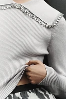 By Anthropologie Embellished Collar Sweater