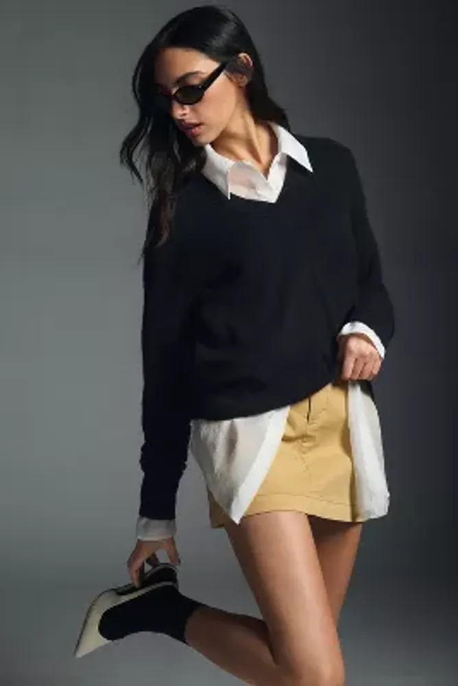 Heather Grey Women's Madalene V-Neck Cashmere Sweater Heather Grey –  Equipment