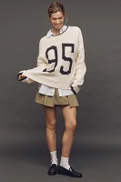 Porridge Wide-Sleeve Graphic Numbers Sweater