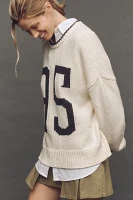 Porridge Wide-Sleeve Graphic Numbers Sweater