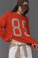 Porridge Wide-Sleeve Graphic Numbers Sweater