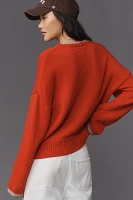 Porridge Wide-Sleeve Graphic Numbers Sweater