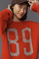 Porridge Wide-Sleeve Graphic Numbers Sweater