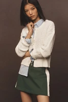 Maeve Textured Pearl Bow Cardigan Sweater