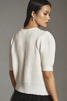 Maeve Short-Sleeve Embellished Bow Cardigan Sweater