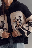 Pilcro Horse Graphic Cardigan Sweater