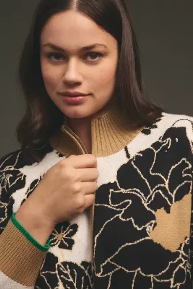 Maeve Mock-Neck Half-Zip Sweater
