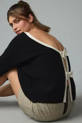 Maeve Cashmere Bow-Back Sweater