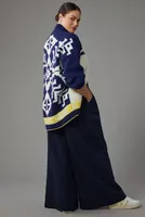 Maeve Zip-Front Fairisle Cardigan Sweater