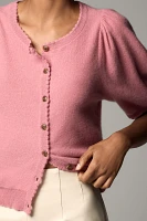 Maeve Puff-Sleeve Cashmere Cardigan Sweater