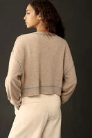 The Alani Cashmere Sweater by Pilcro: Cropped Crew-Neck Whipstitch Edition