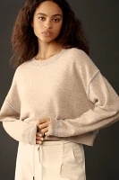 The Alani Cashmere Sweater by Pilcro: Cropped Crew-Neck Whipstitch Edition