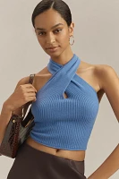 By Anthropologie Ribbed Cashmere Halter Top