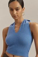 By Anthropologie Ribbed Cashmere Halter Top