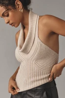 Pilcro Plunge-Neck Halter Sweater Tank