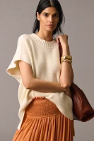 Maeve Short-Sleeve Oversized Sweater