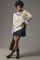 Maeve V-Neck Collegiate Twofer Sweater