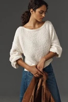 By Anthropologie Fluffy Asymmetrical Sweater