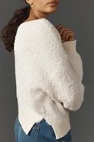 By Anthropologie Fluffy Asymmetrical Sweater