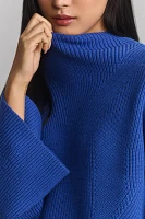 The Katey Mock-Neck Bell-Sleeve Sweater by Maeve