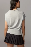 By Anthropologie Cap-Sleeve Linen Cotton Sweater