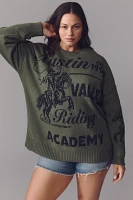 Maeve Oversized Graphic Crew-Neck Sweater