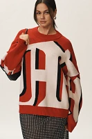 Maeve Oversized Graphic Monogram Sweater