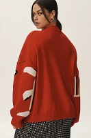 Maeve Oversized Graphic Monogram Sweater