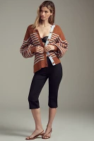 Maeve Blouson Sleeve Crew-Neck Cardigan Sweater