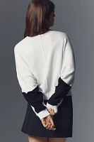 Maeve Dolman Sleeve Crew-Neck Color-Blocked Sweater