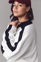 Maeve Dolman Sleeve Crew-Neck Color-Blocked Sweater