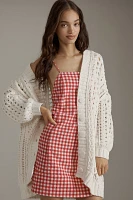 Maeve Oversized Open-Stitch Long Sleeve Cardigan Sweater