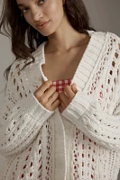 Maeve Oversized Open-Stitch Long Sleeve Cardigan Sweater